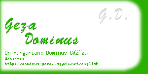 geza dominus business card